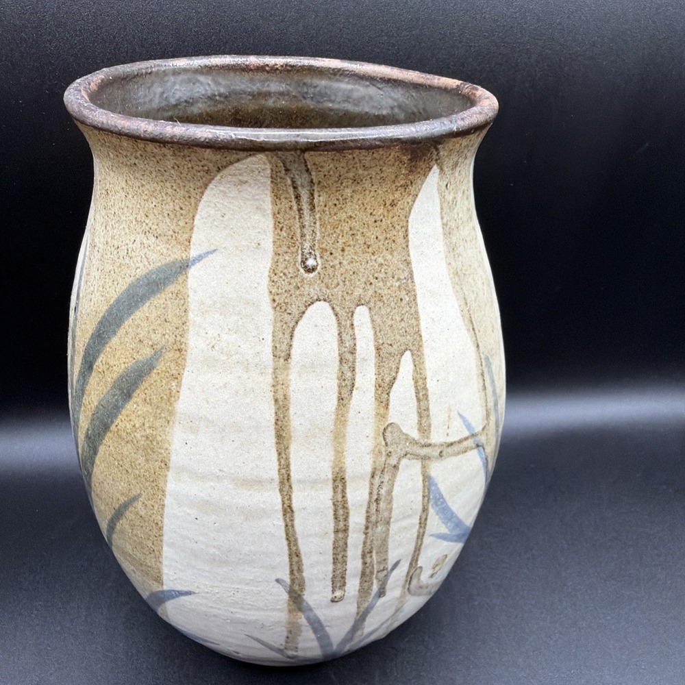 VTG Studio Art Pottery Vase Blue Abstract Signed Craig Norwood 8.5" Tall '90s - Picture 4 of 6
